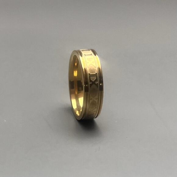 y2k 2000s vintage style roman numerals gold ring - Picture 2 of 8